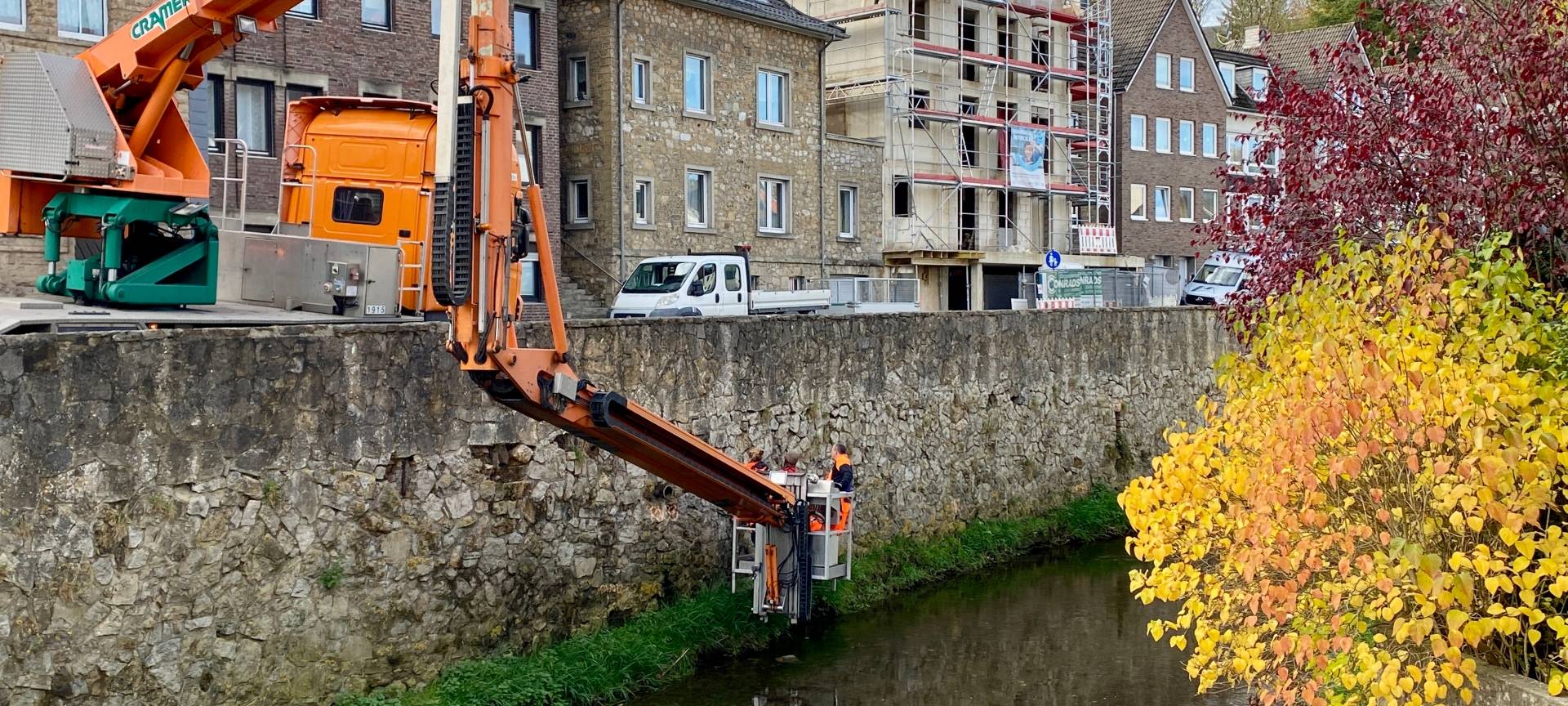 Ufermauer-Check in Kornelimünster an der Inde