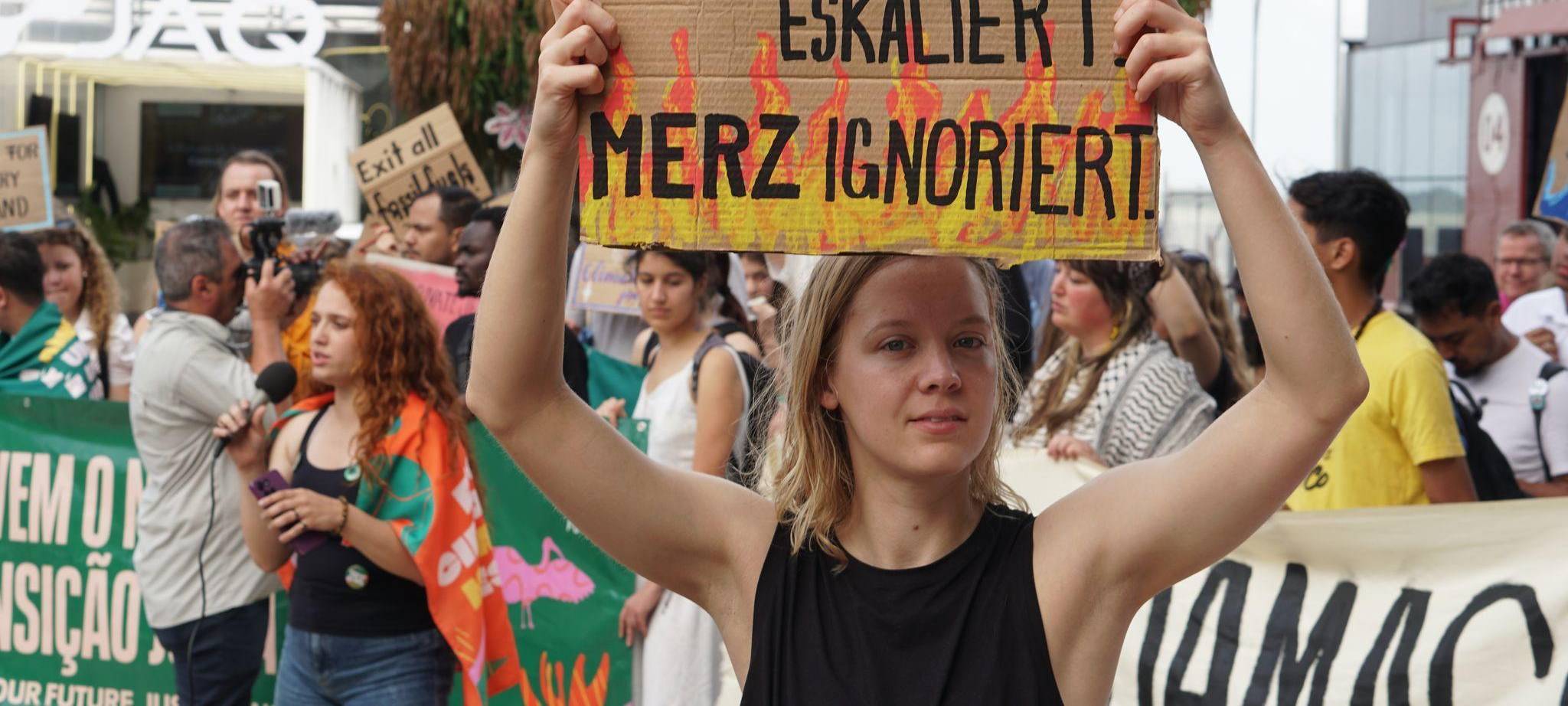 Protest von Fridays for Future am Rande der COP30