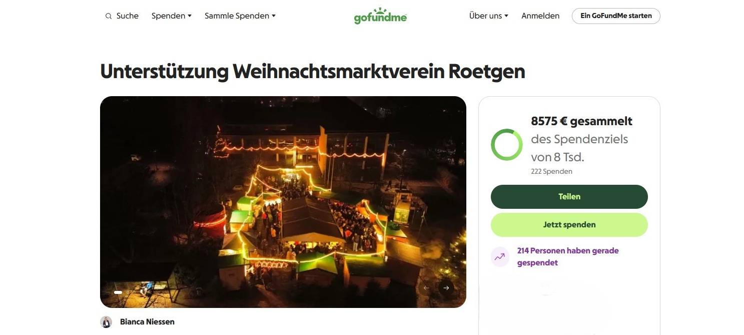 Roetgens Weihnachtsmarkt-Geld quasi wieder da