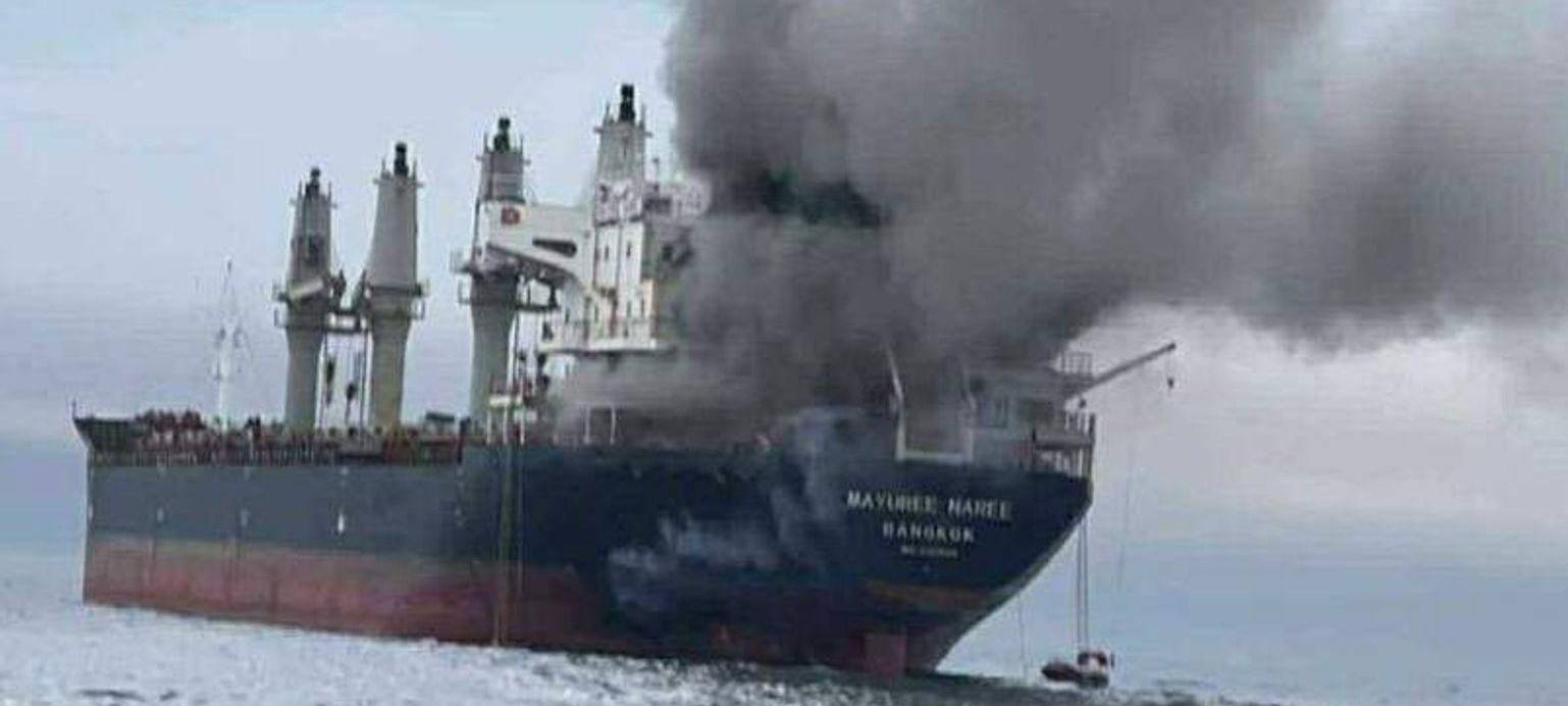 Iran-Krieg - Brand auf Frachtschiff in der Straße von Hormus