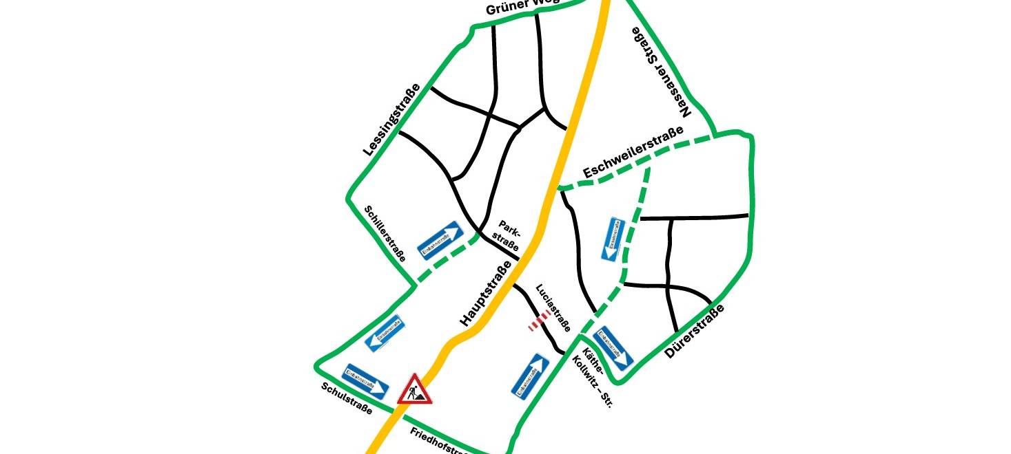 Würselen testet neue Verkehrsführung