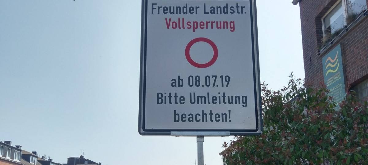 Freunder Landstraße vollgesperrt