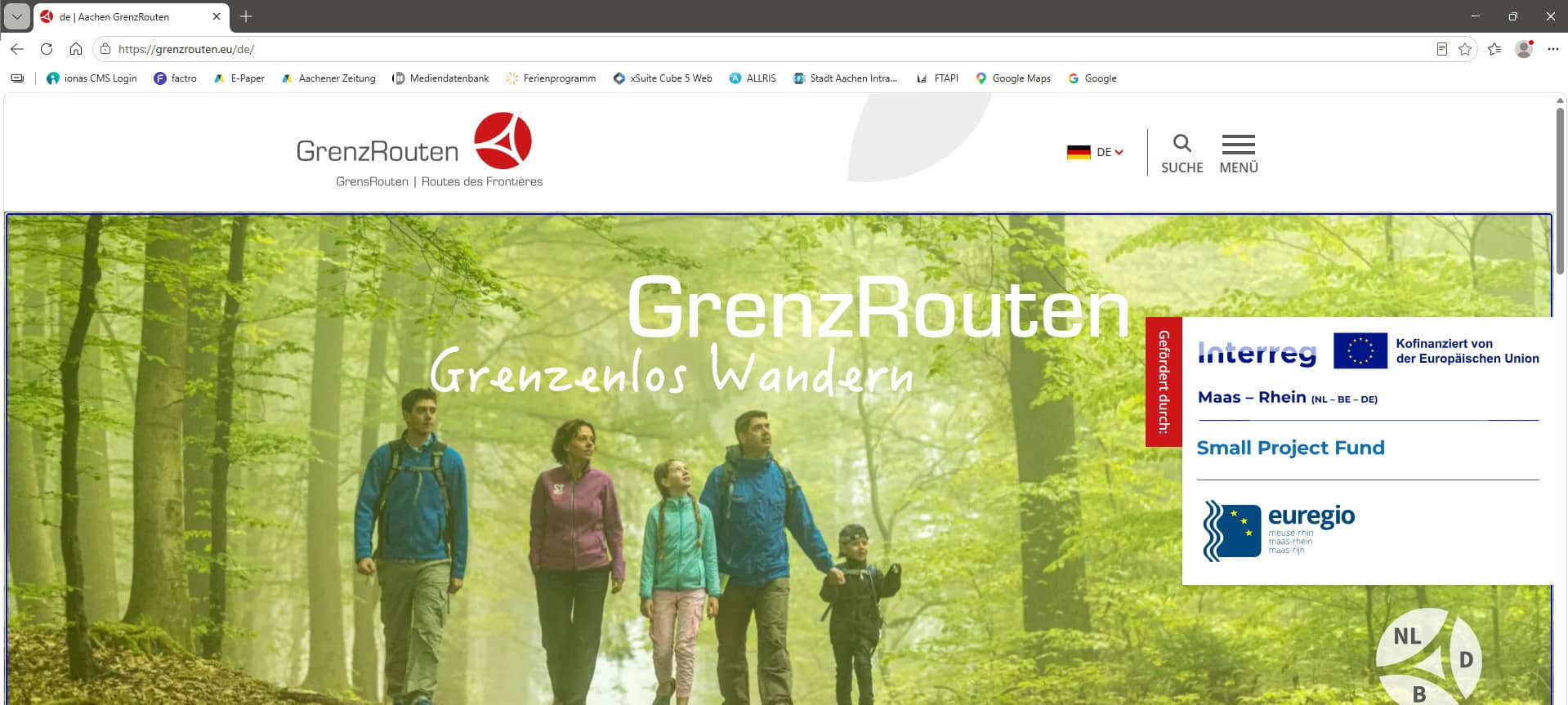 GrenzRouten-Website verbessert