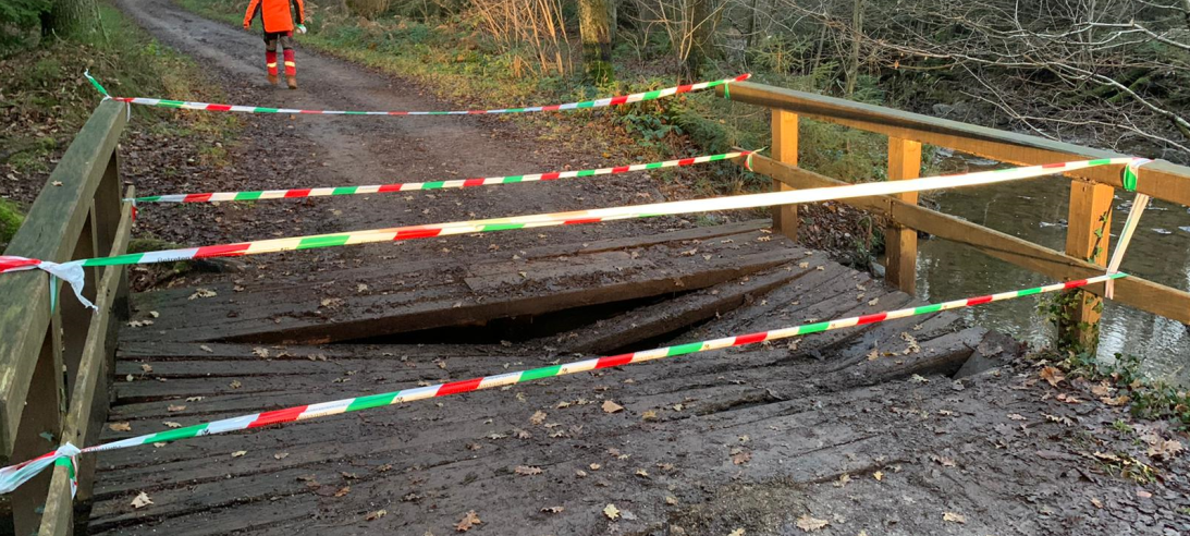 Brückensperrung im Solchbachtal in Stolberg