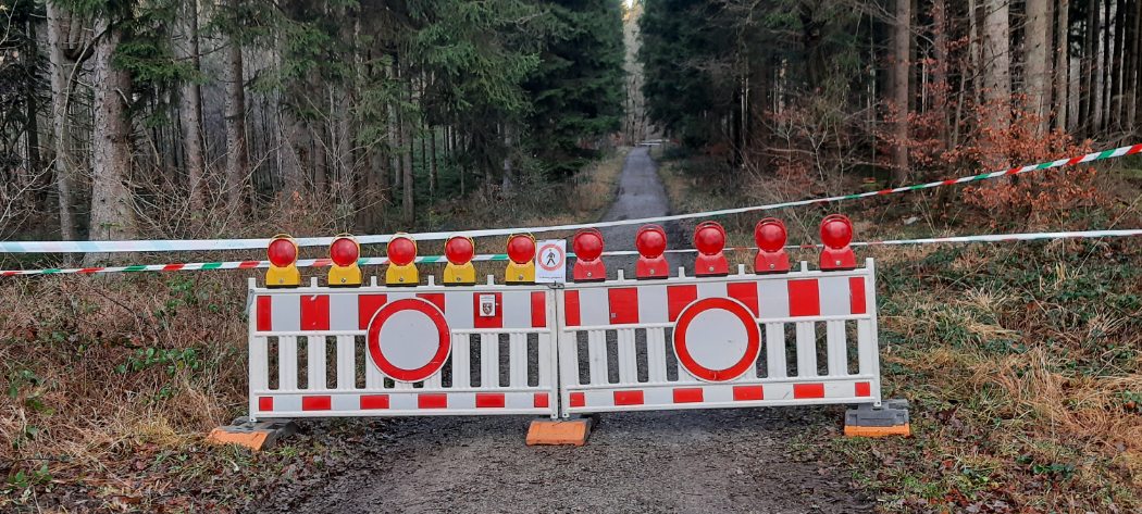 Brückensperrung im Solchbachtal in Stolberg