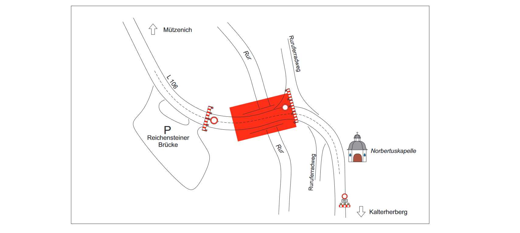 Neubau Rurbrücke Kalterherberg beginnt
