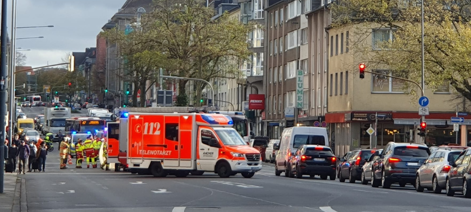 Bus-Unfall mit Radfahrer in Aachen