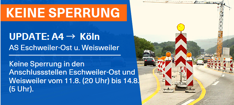 A4: Doch keine Fahrbahnsanierungen am Wochenende