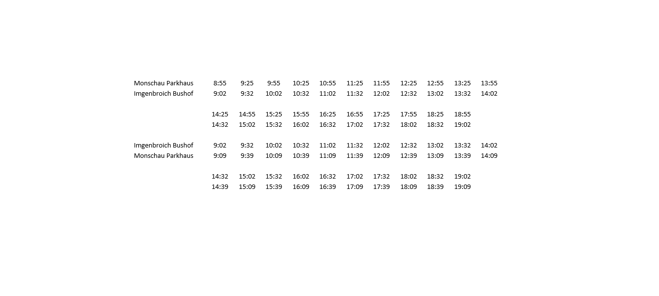 Zusätzlicher Pendelbus in der Eifel