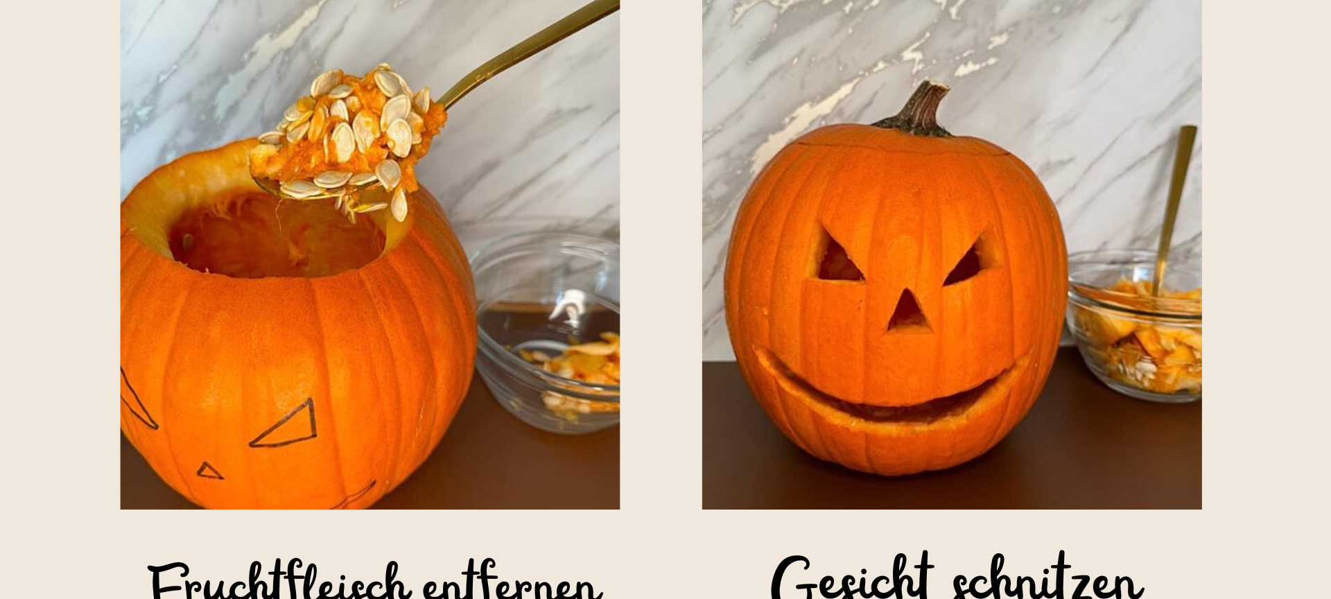 Kürbis-Schnitzen Bilder-Anleitung