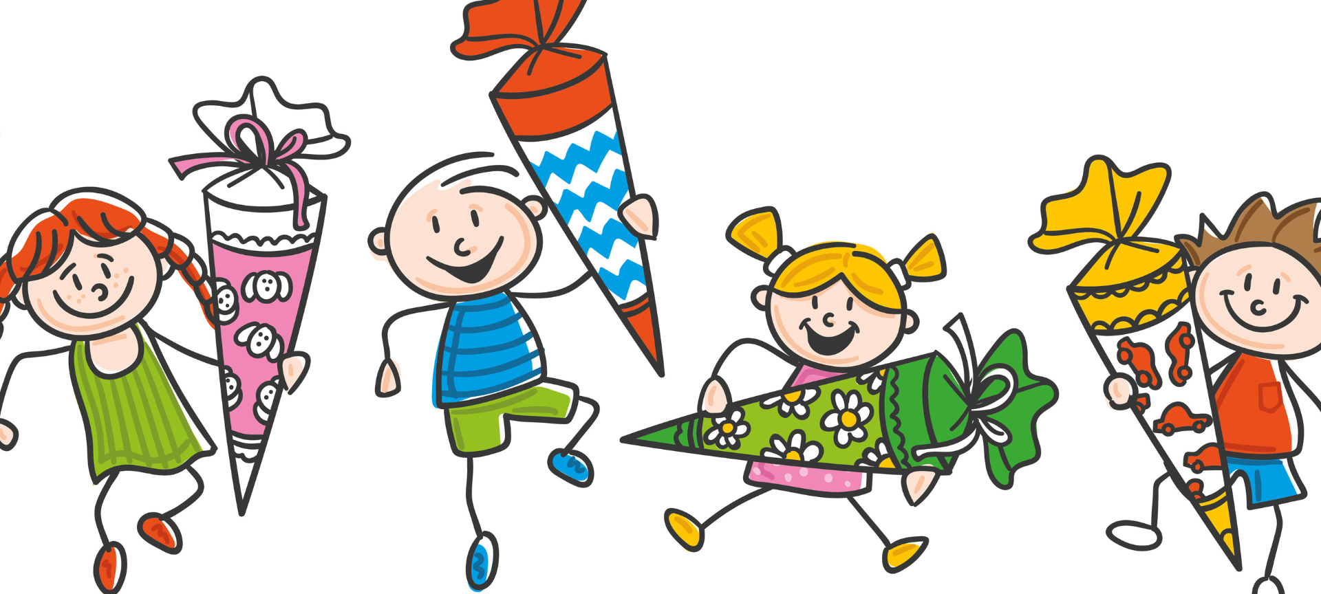 Kinder mit Schultüten