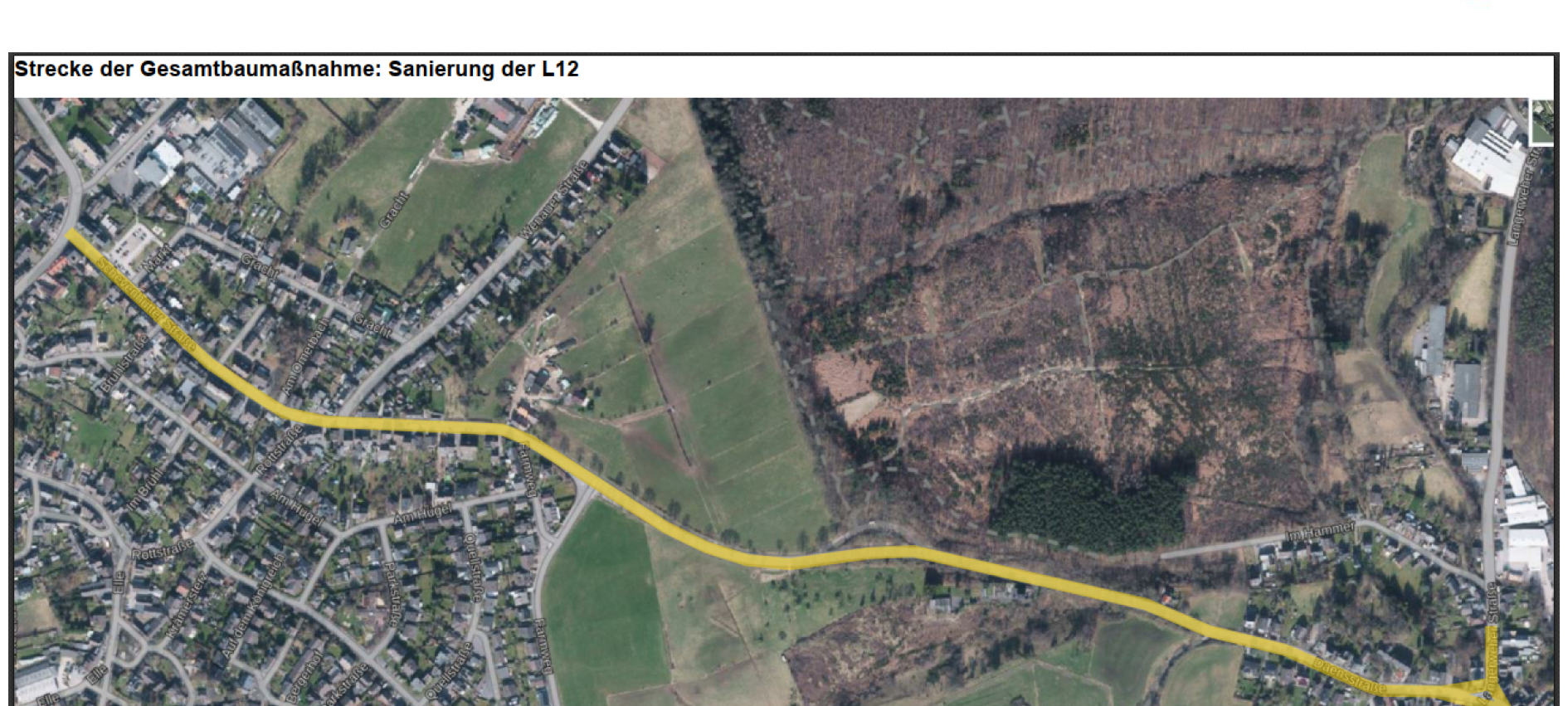 Umfangreiche Bauarbeiten auf der L12 in Stolberg