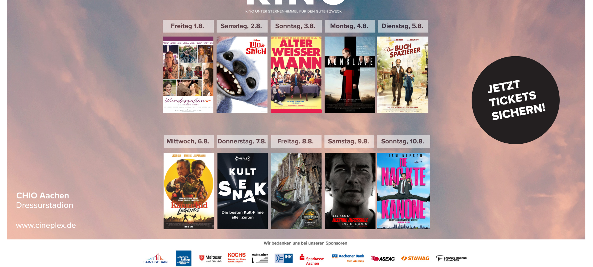 Start des Open Air Kinos am Freitag